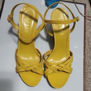 Lauren Ralph Lauren Yellow Wedge Sandals